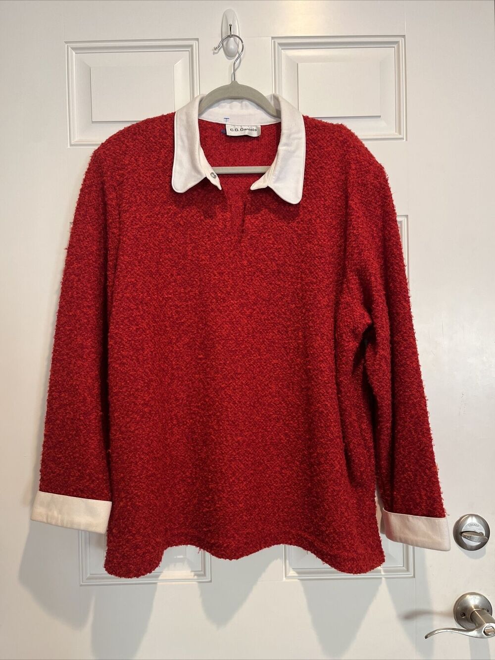 Cd Daniels Christmas  Sweater ￼ size large ugly sweater Red Vintage